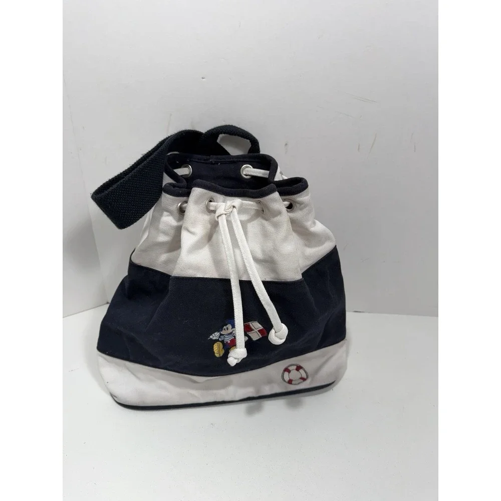 VINTAGE DISNEY STORE MICKEY‎ MOUSE NAUTICAL DRAWSTRING SLING BAG Backpack